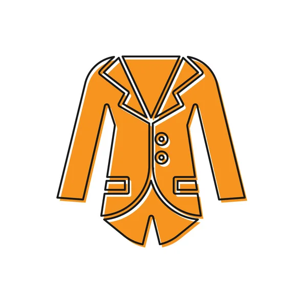 Иконка оранжевого блейзера или куртки на белом фоне. Векторная миграция — стоковый вектор