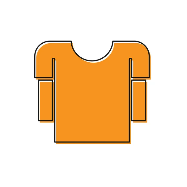 Oranžová ikona košile s dlouhým rukávem izolovaná na bílém pozadí. Vektorová ilustrace — Stockový vektor