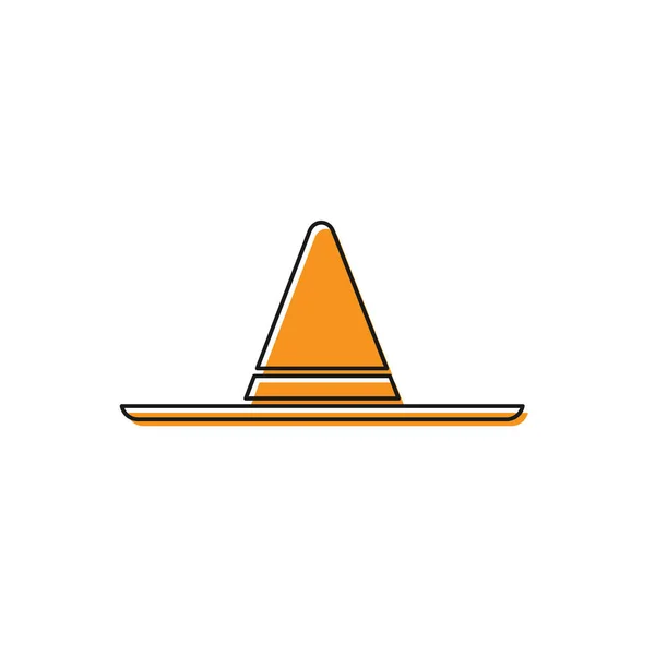 Orange Gardener, agricultor ou trabalhador agrícola chapéu ícone isolado no fundo branco. Ilustração vetorial — Vetor de Stock