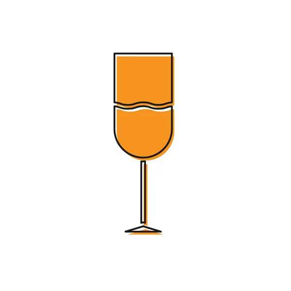 Ícone de vidro de vinho laranja isolado no fundo branco. Ícone de vinho. Símbolo Goblet. Sinal de vidro. Ilustração vetorial — Vetor de Stock