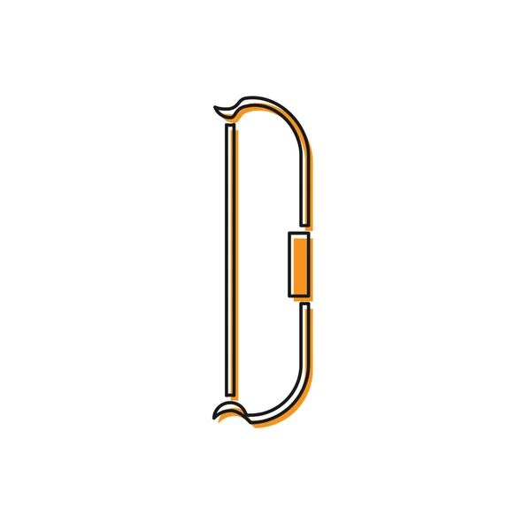 Icona dell'arco medievale arancione isolata su sfondo bianco. Arma medievale. Illustrazione vettoriale — Vettoriale Stock