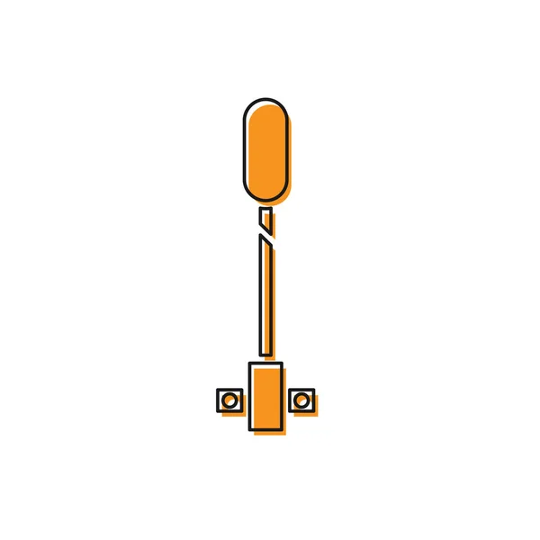 Orange Torch vlam pictogram geïsoleerd op witte achtergrond. Symbool vuur heet, vlam kracht, vlammen en warmte. Vector Illustratie — Stockvector