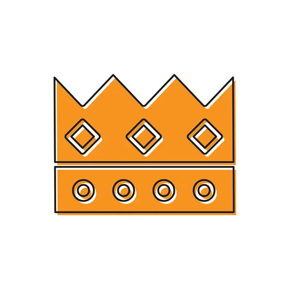 Ícone coroa Rei laranja isolado no fundo branco. Ilustração vetorial —  Vetores de Stock