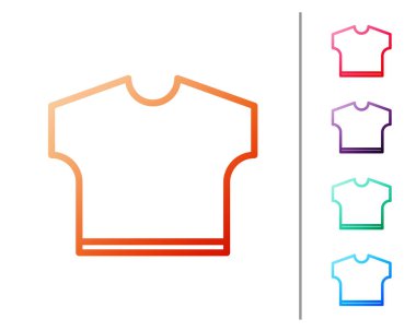 Kırmızı çizgi tişört simgesi beyaz arkaplanda izole edildi. Renk simgelerini ayarla. Vektör İllüstrasyonu