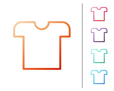 Kırmızı çizgi tişört simgesi beyaz arkaplanda izole edildi. Renk simgelerini ayarla. Vektör İllüstrasyonu