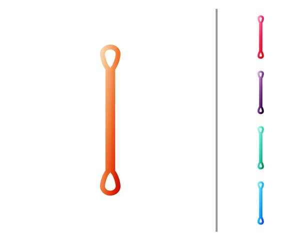 Linha vermelha Toalhete de algodão para orelhas ícone isolado no fundo branco. Definir ícones de cor. Ilustração vetorial —  Vetores de Stock