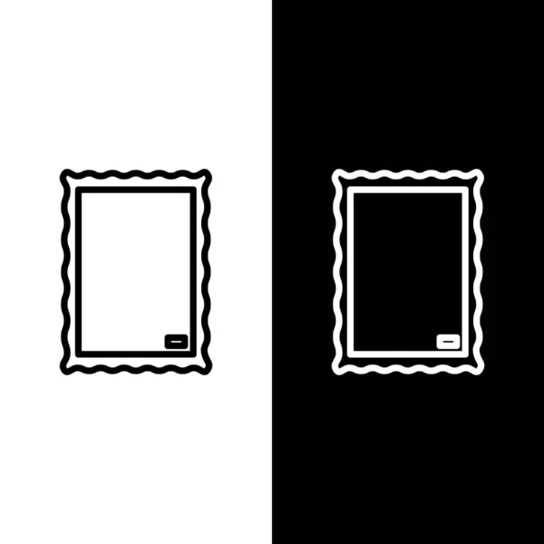 Establecer línea Icono de imagen aislado sobre fondo blanco y negro. Ilustración vectorial — Archivo Imágenes Vectoriales
