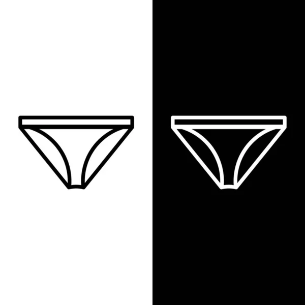 Set line Pánské kalhotky ikona izolované na černobílém pozadí. Mužské spodní prádlo. Vektorová ilustrace — Stockový vektor