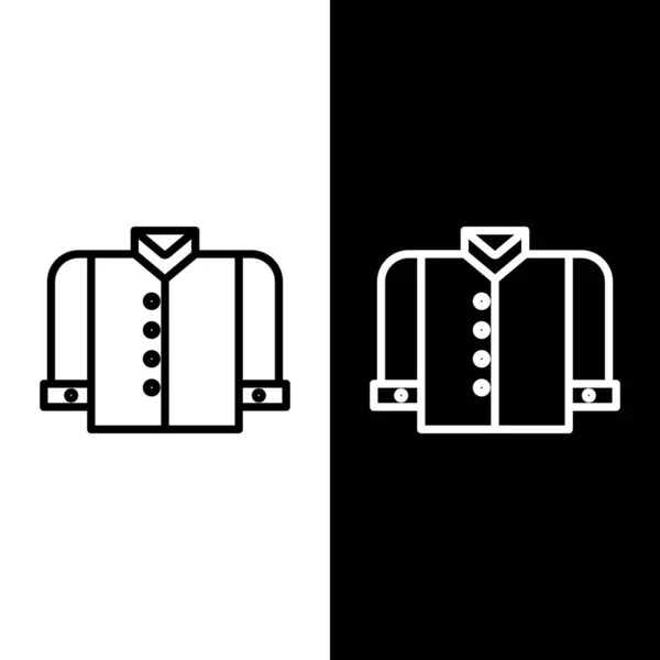 Establecer línea T-shirt icono aislado sobre fondo blanco y negro. Ilustración vectorial — Vector de stock