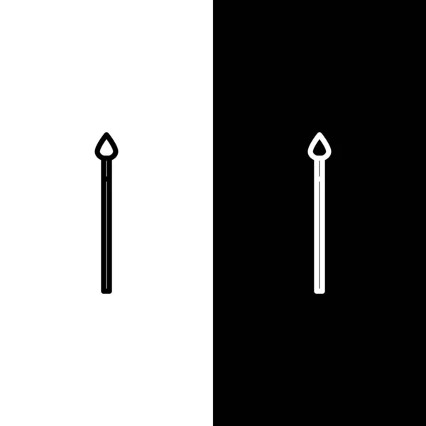 Визначте лінію середньовічного списового ікону, ізольовану на чорно-білому тлі. Середньовічна зброя. Векторний приклад — стоковий вектор