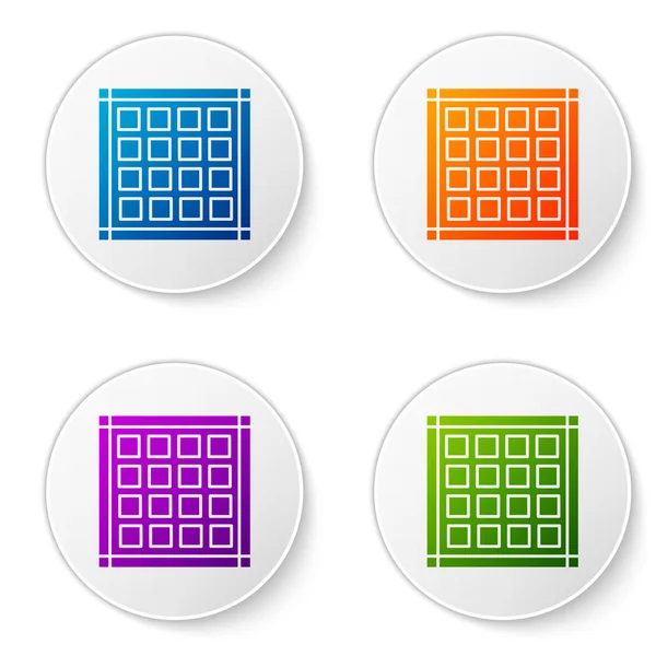 Color Checkered napkin icon isolated on white background. Set icons in circle buttons. Vector Illustration — Stock Vector