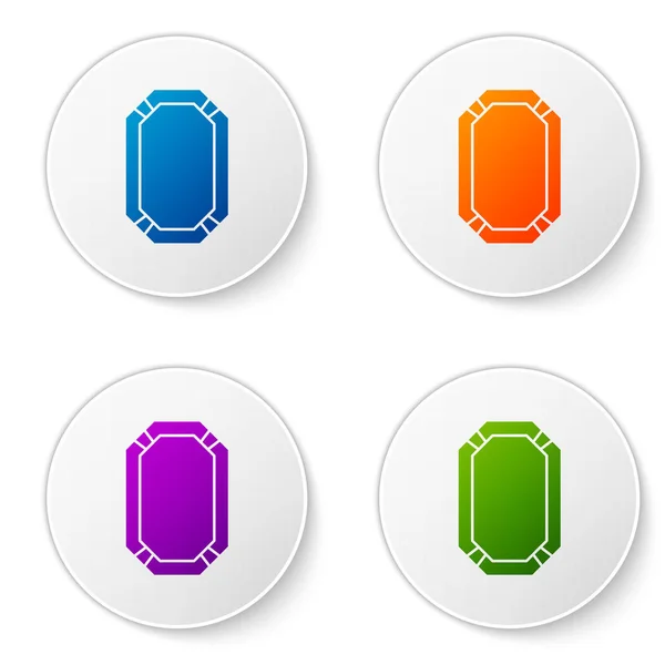Color Poker table icon isolated on white background. Set icons in circle buttons. Vector Illustration — 스톡 벡터