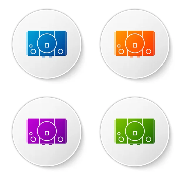 Color Icono de consola de videojuegos aislado sobre fondo blanco. Establecer iconos en botones de círculo. Ilustración vectorial — Vector de stock