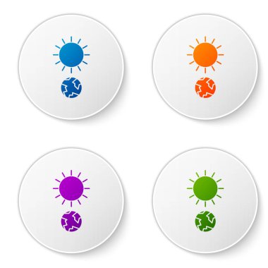 Renk Gündönümü simgesi beyaz arkaplanda izole edildi. Simgeleri daire düğmelerine ayır. Vektör İllüstrasyonu