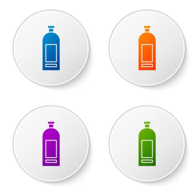 Beyaz arka planda izole edilmiş renkli şampuan ikonu. Simgeleri daire düğmelerine ayır. Vektör İllüstrasyonu