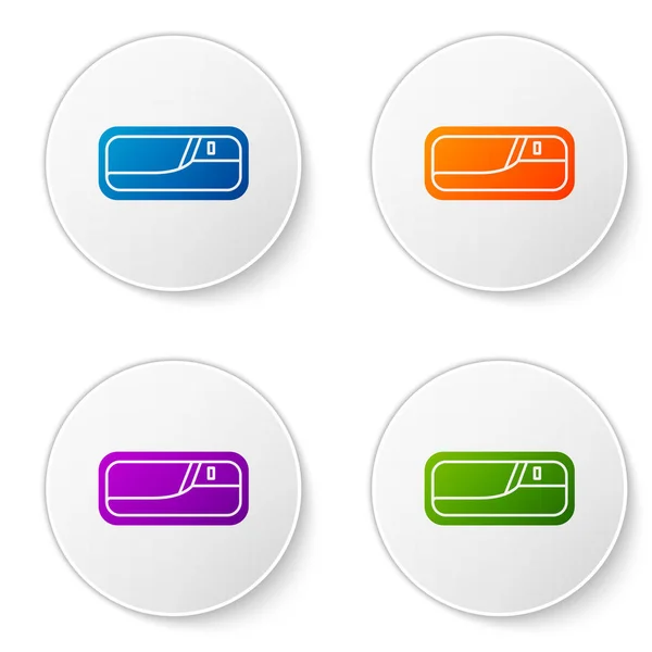Color Icono de la manija de la puerta del coche aislado sobre fondo blanco. Establecer iconos en botones de círculo. Ilustración vectorial — Vector de stock