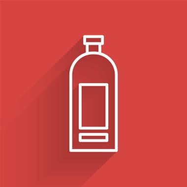 Uzun gölgeli beyaz çizgi şampuan ikonu. Vektör İllüstrasyonu