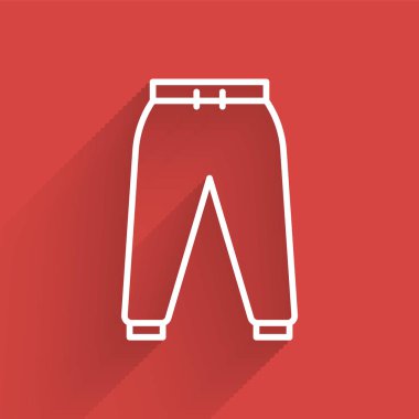 Uzun gölgeli beyaz çizgili spor pantolon ikonu. Vektör İllüstrasyonu