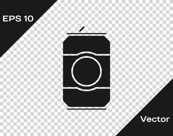 Graue Bierdose isoliert auf transparentem Hintergrund. Vektorillustration — Stockvektor