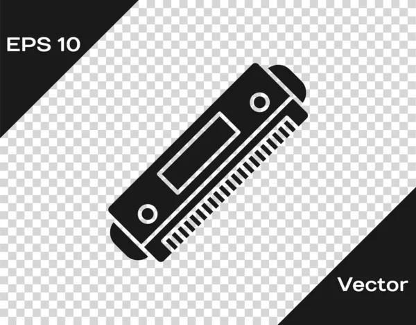 Icona Harmonica grigia isolata su sfondo trasparente. Strumento musicale. Illustrazione vettoriale — Vettoriale Stock