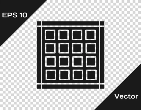 Ícone de guardanapo xadrez cinza isolado em fundo transparente. Ilustração vetorial — Vetor de Stock