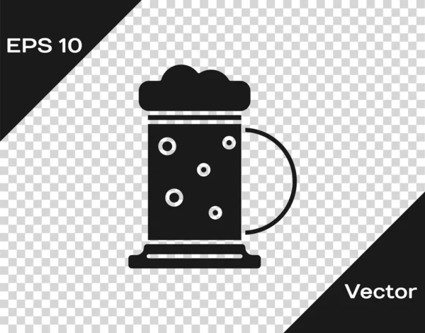 Grey Wooden beer mug icon isolated on transparent background. Vector Illustration — Stock Vector