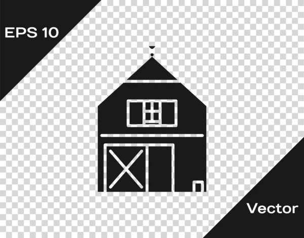 Ícone conceito Grey Farm House isolado em fundo transparente. Paisagem rural rústica. Ilustração vetorial — Vetor de Stock