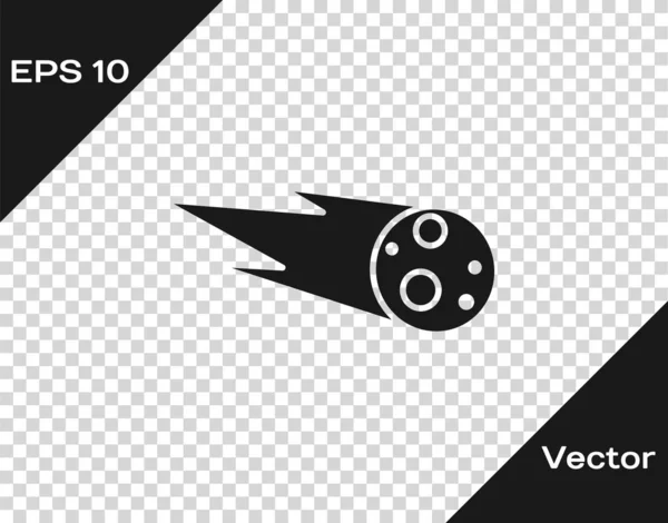 Grey Comet falling down fast icon isolated on transparent background. Vector Illustration — 스톡 벡터