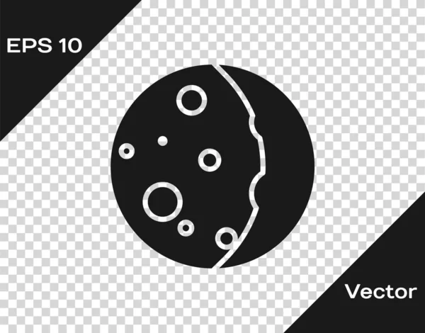 Éclipse grise de l'icône du soleil isolée sur fond transparent. Éclipse totale du sonar. Illustration vectorielle — Image vectorielle