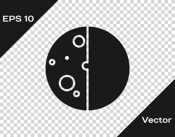 Cinza Eclipse do ícone do sol isolado em fundo transparente. Eclipse total do sonar. Ilustração vetorial — Vetor de Stock