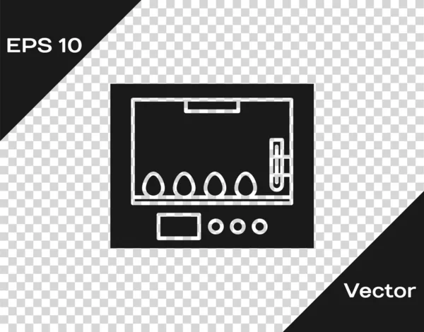 Incubadora cinza para ovos ícone isolado em fundo transparente. Ilustração vetorial — Vetor de Stock