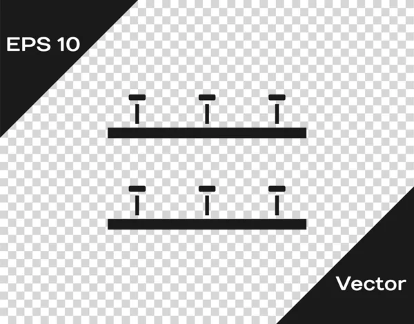 Graue automatische Bewässerungsregner Symbol isoliert auf transparentem Hintergrund. Bewässerungsanlagen. Gartenelement. Spritzpistolen-Symbol. Vektorillustration — Stockvektor