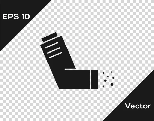 Graues Inhalator-Symbol isoliert auf transparentem Hintergrund. Verschnaufpause gegen Husten, Inhalation, Allergiker. Medizinische Allergie Asthma Inhalator Spray. Vektorillustration — Stockvektor