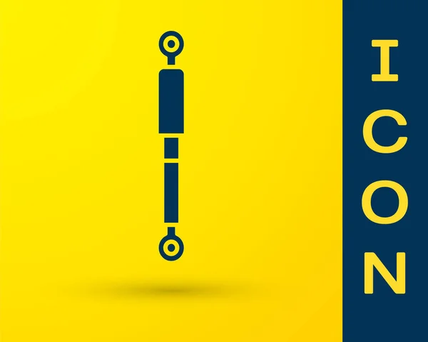 Ícone de amortecedor azul isolado no fundo amarelo. Ilustração vetorial — Vetor de Stock