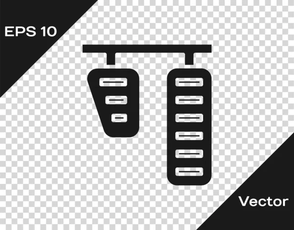 Graues Autogas- und Bremspedal-Symbol auf transparentem Hintergrund. Vektorillustration — Stockvektor