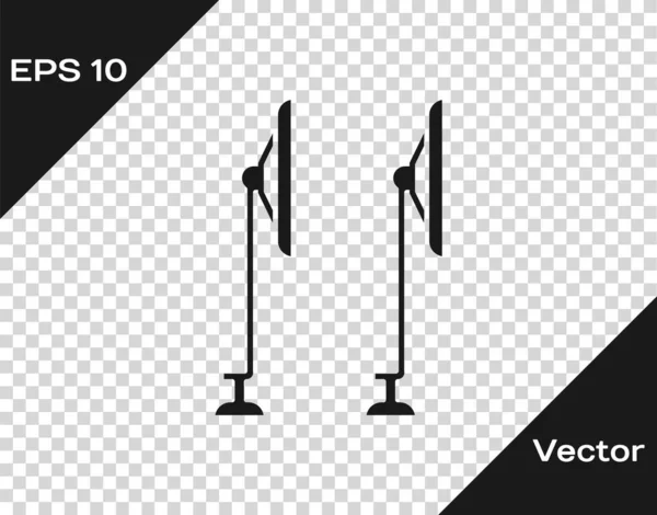 Ícone de limpador de pára-brisas cinza isolado em fundo transparente. Ilustração vetorial — Vetor de Stock