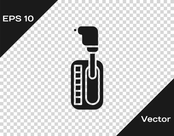 Ícone Gear shifter cinza isolado em fundo transparente. Ícone de transmissão. Ilustração vetorial — Vetor de Stock