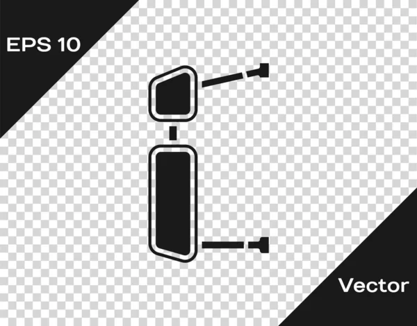 Caminhão cinza ícone espelho lateral isolado no fundo transparente. Ilustração vetorial — Vetor de Stock