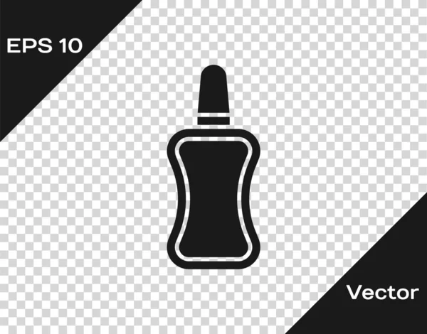 Grey Nail polish bottle icon isolated on transparent background. Vector Illustration — Stock Vector