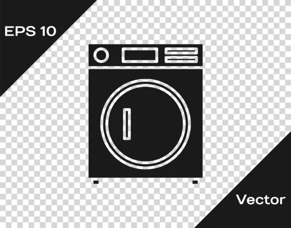 Grey Washer icon isolated on transparent background. Washing machine icon. Clothes washer - laundry machine. Home appliance symbol. Vector Illustration — Stock Vector