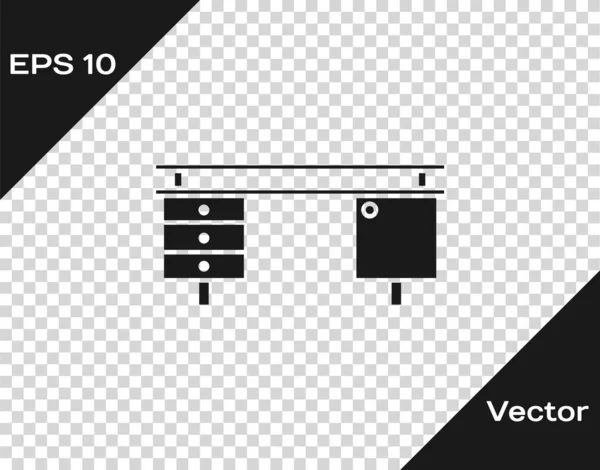 Ícone de mesa cinza escritório isolado em fundo transparente. Ilustração vetorial — Vetor de Stock