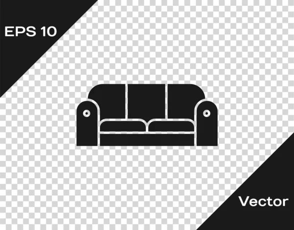 Graues Sofa-Symbol isoliert auf transparentem Hintergrund. Vektorillustration — Stockvektor