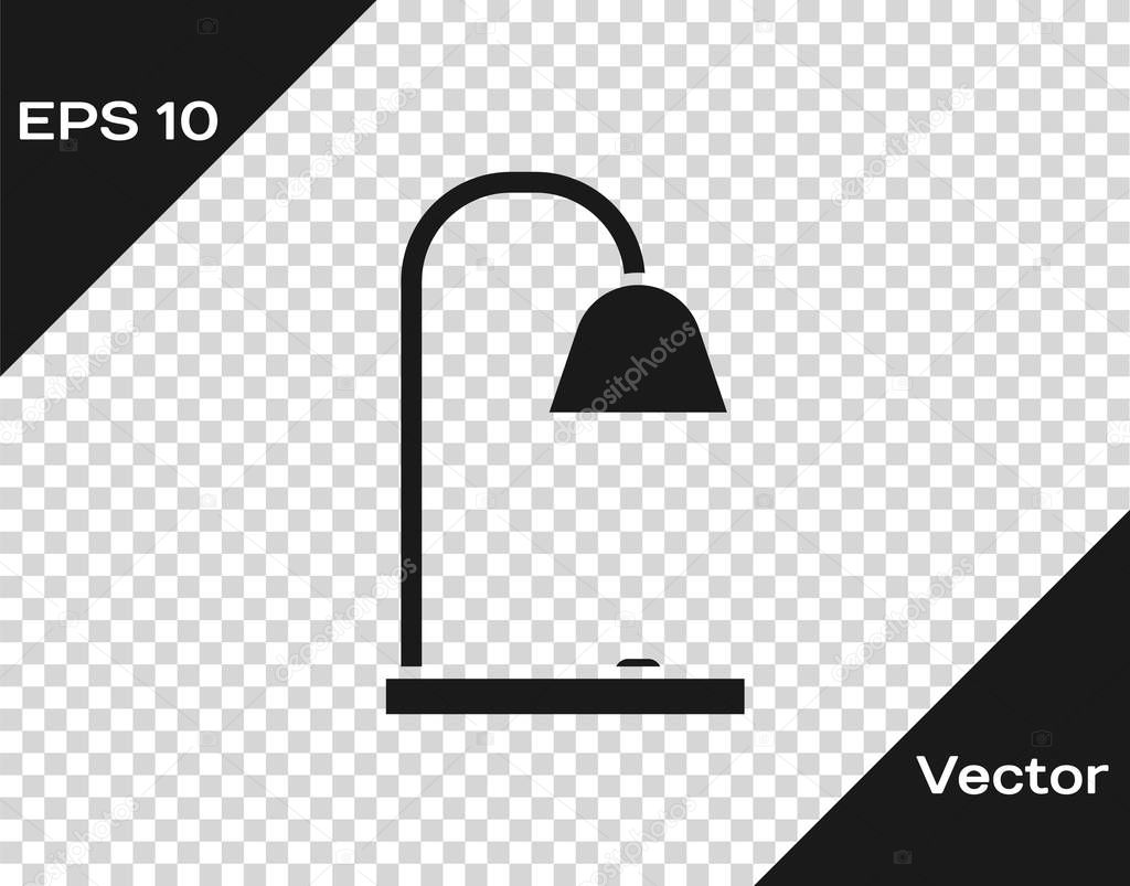 Grey Table lamp icon isolated on transparent background. Vector Illustration