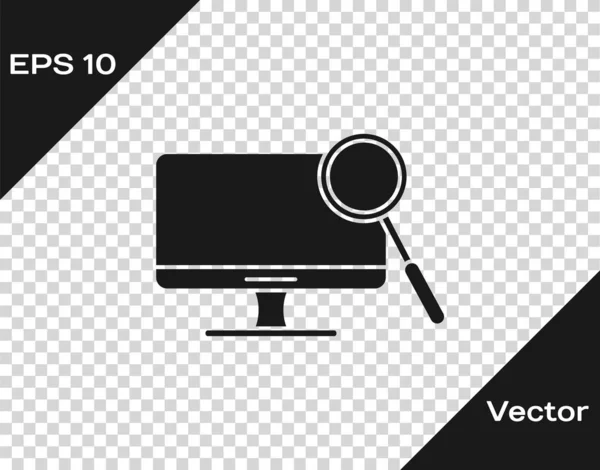 Icono de diagnóstico de monitor de computadora gris aislado sobre fondo transparente. Ajuste de la aplicación, servicio, opciones de configuración, mantenimiento, reparación. Ilustración vectorial — Vector de stock