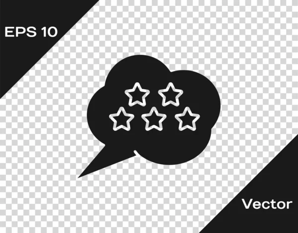 Graues 5 Sterne Kundenbewertungssymbol isoliert auf transparentem Hintergrund. Favorit, beste Bewertung, Auszeichnungssymbol. Vektorillustration — Stockvektor