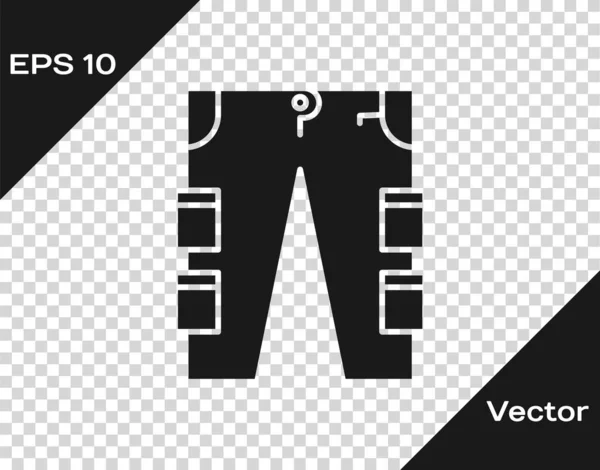Grey Cargo pants icon isolated on transparent background. Vector Illustration — Stock Vector