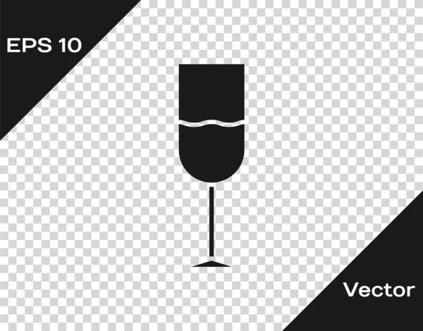 Icône en verre de vin gris isolé sur fond transparent. icône de verre à vin. Symbole de gobelet. Panneau verrerie. Illustration vectorielle — Image vectorielle