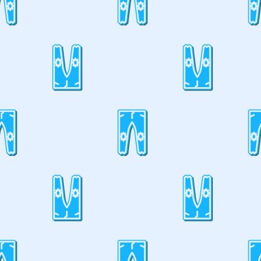 Mavi Çizgili Pantolon simgesi gri arkaplandaki kusursuz deseni izole etti. Vektör İllüstrasyonu