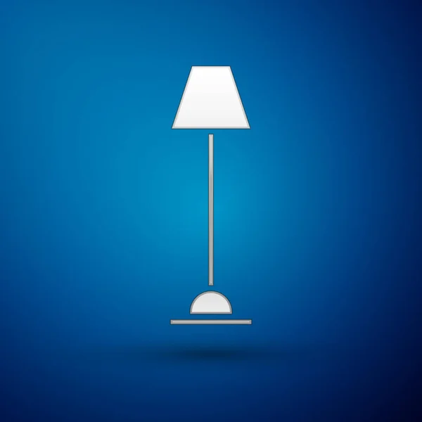 Icône de lampadaire argent isolé sur fond bleu. Illustration vectorielle — Image vectorielle
