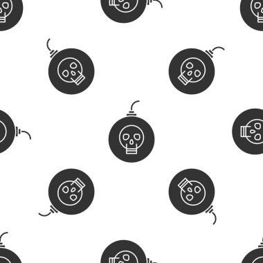 Gri Bomba beyaz arka planda izole edilmiş ikonu patlatmaya hazır. Mutlu Cadılar Bayramı Partisi. Vektör İllüstrasyonu